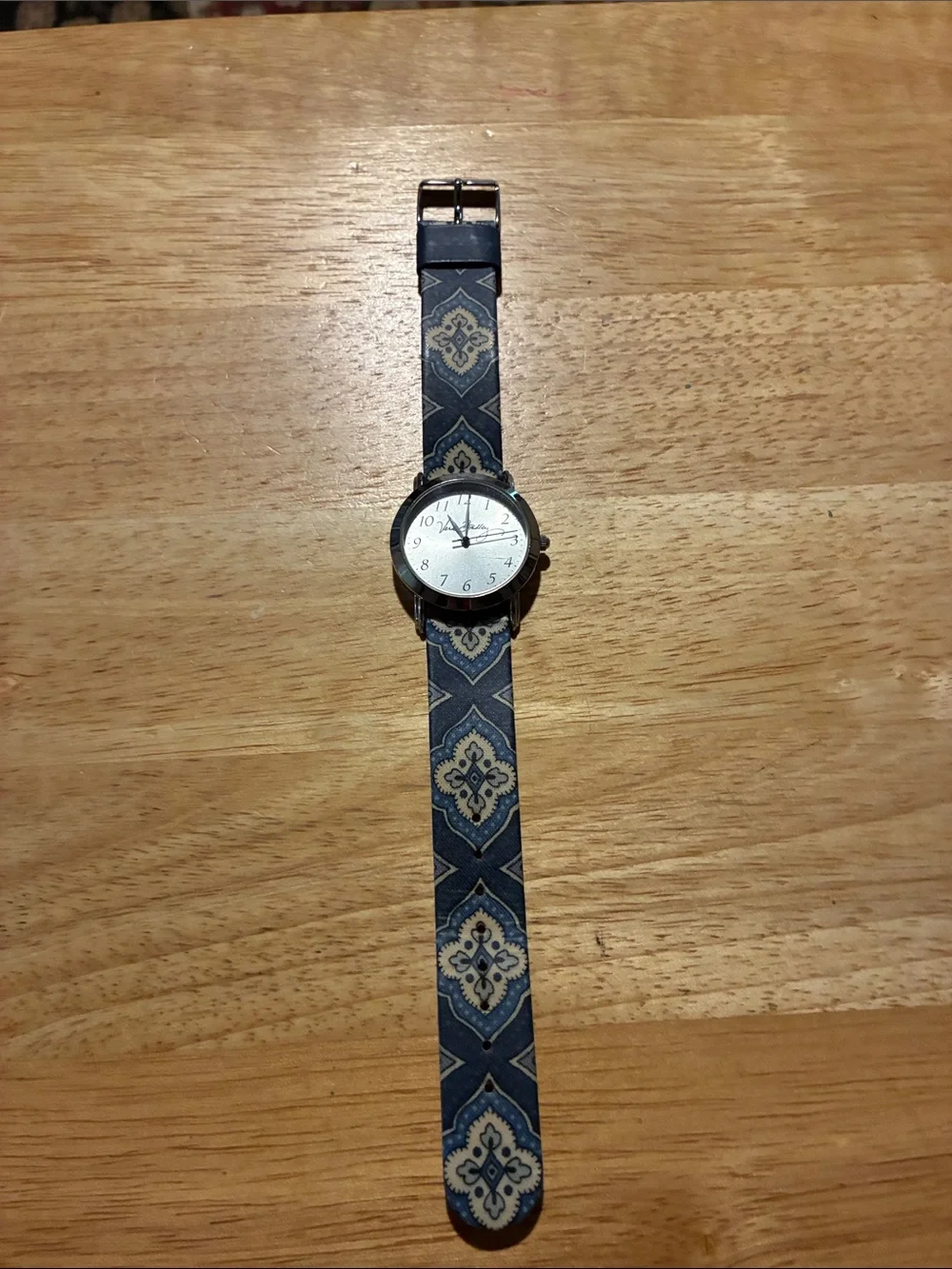 Vera Bradley Navy and Cream Patterned Women's Watch